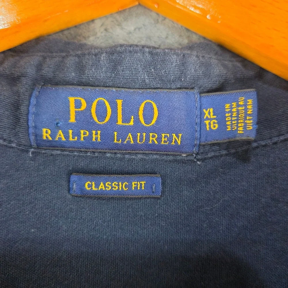 Polo‎ Ralph Lauren Mens XL Navy Blue Short Sleeve Pocket Polo Shirt Classic Fit
